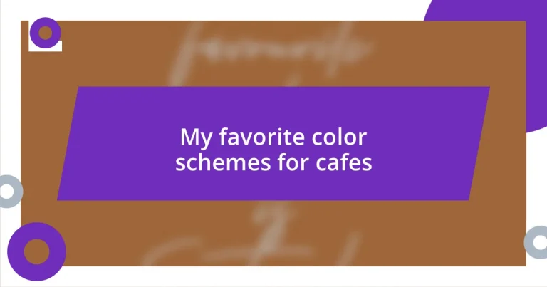 My favorite color schemes for cafes